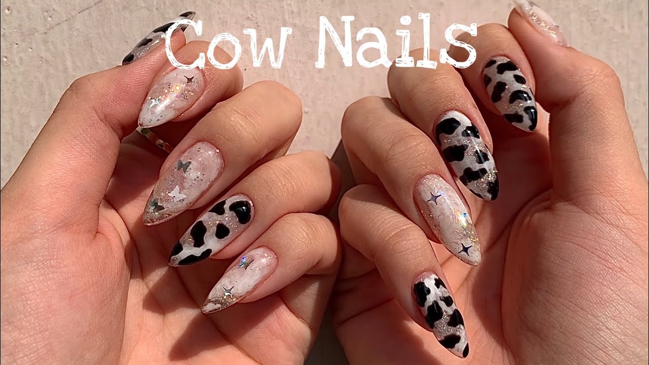 [셀프네일] 귀엽고 유니크✨하게 젖소네일🐄 요즘 애니멀 프린트에 빠졌소💖/Cow Print Nails Tutorial 💕/Self Nail/Gel Polish