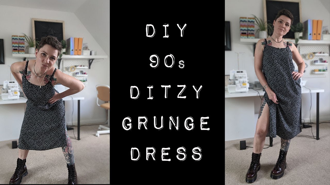 I sewed a slip dress | Making and sewing my own 90s ditzy grunge dress from an old cami