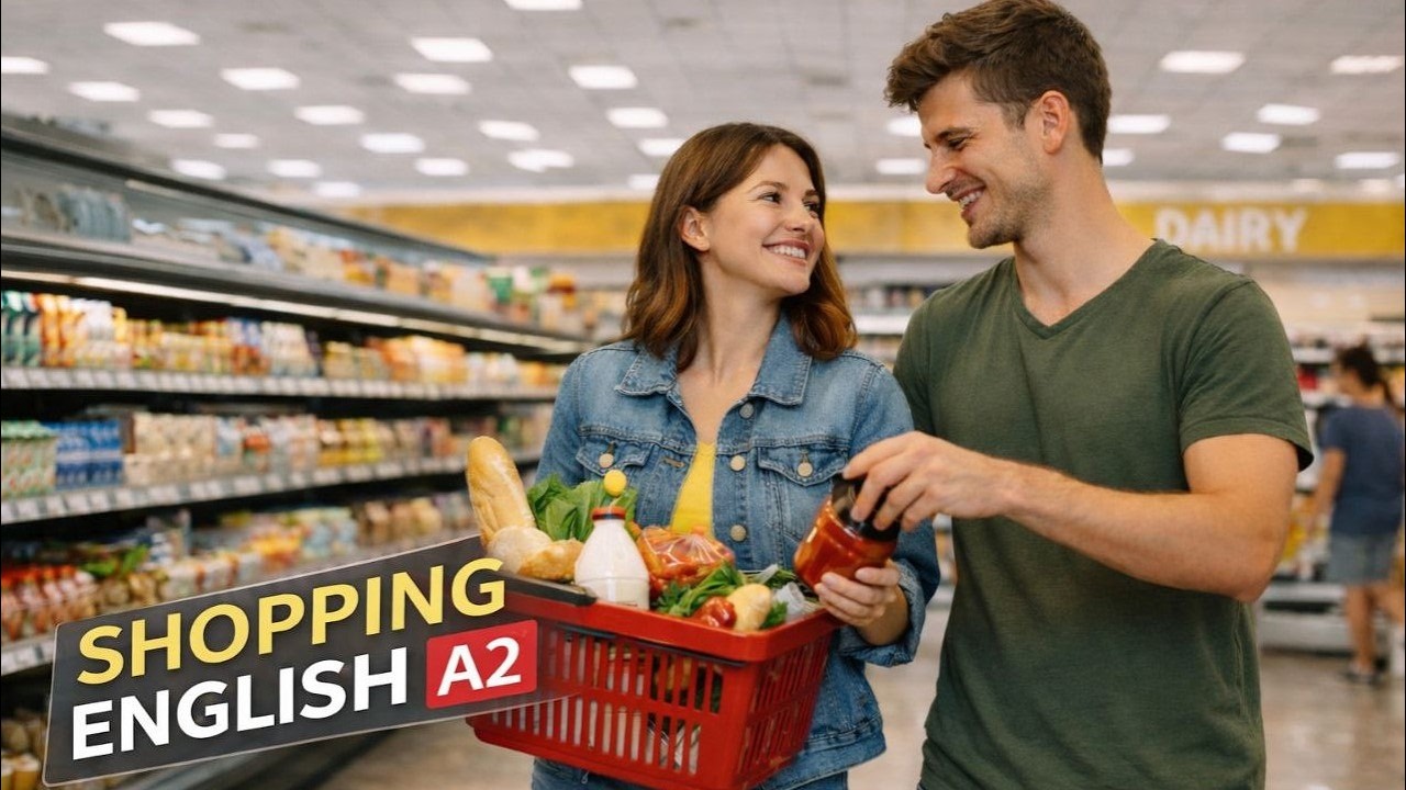 English Conversation | Grocery Shopping at the Supermarket (A2)