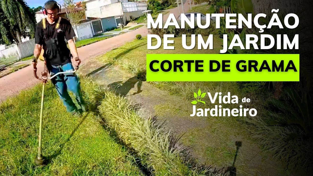 Corte de grama com roçadeira e um soprador | Vida de Jardineiro
