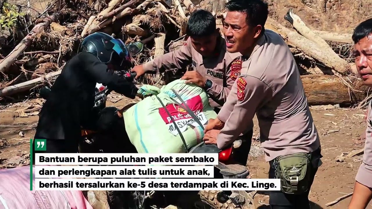 Misi Kemanusiaan Medan Ekstrem, Kapolres Aceh Tengah & BKO Brimob Salurkan Logistik ke Pelosok Linge