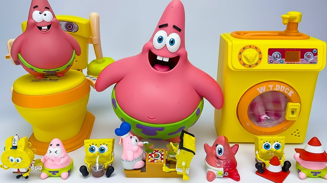 Spongebob & Patrick Star Toilet & Laundry ASMR Toy 🌈 Satisfying Unboxing With Boom ASMR Review Toys