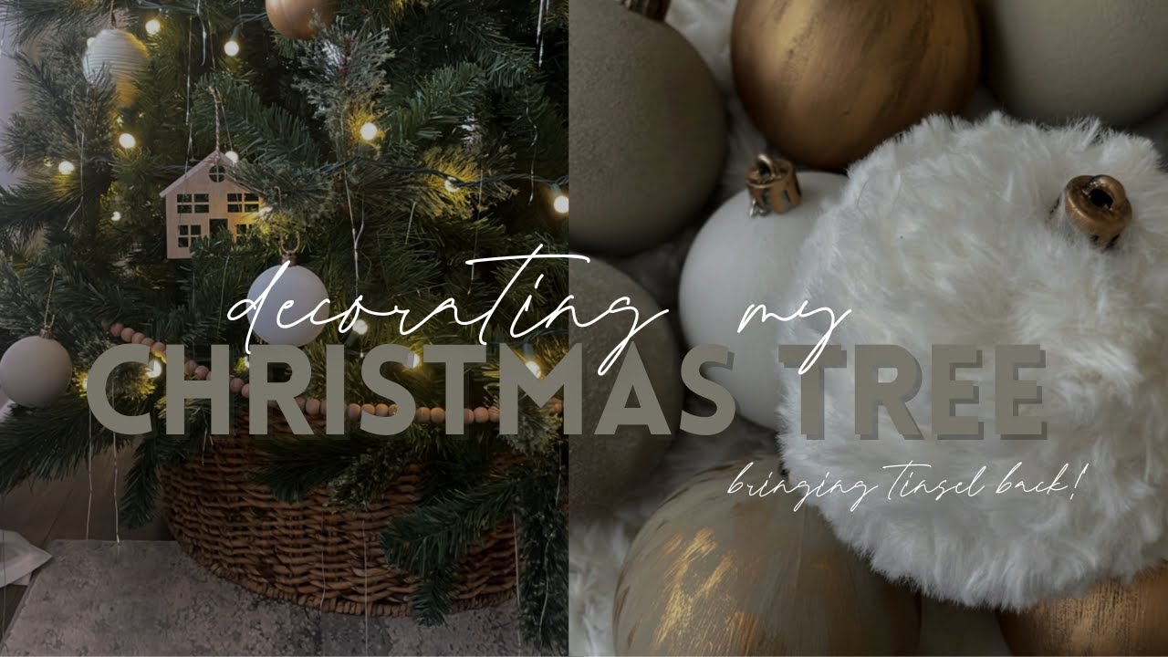 2022 Christmas tree with TINSEL | Decorate with me🎄