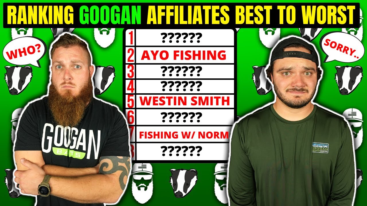 Ranking GOOGAN SQUAD Affiliate Channels from BEST to WORST!! (Fishing After Dark #37)