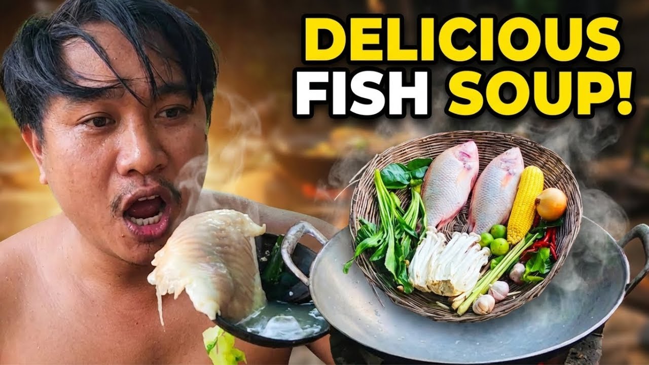 Outdoor Fish Cooking with Corn | Primitive Asian Style