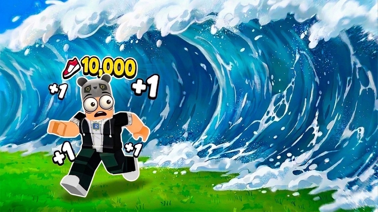 HER SANİYE HIZLANARAK DEV TSUNAMİDEN KAÇIYORUM! - Roblox