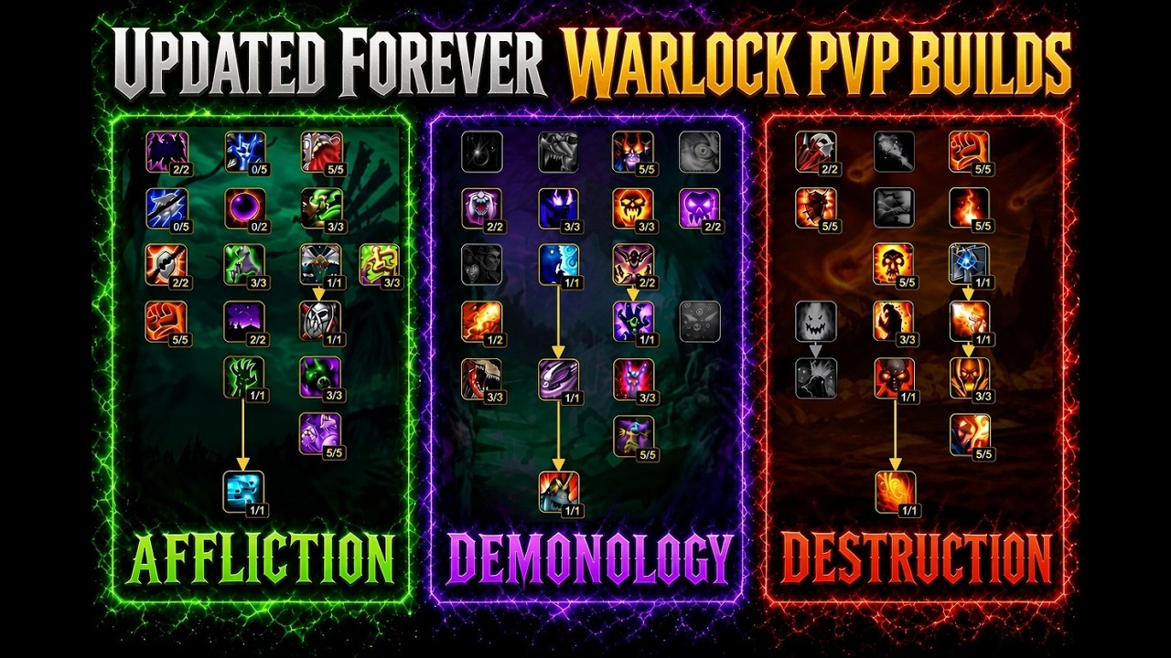 UPDATED | Best Warlock PvP Builds in Forever Classic+ | Affliction, Demo & Destruction