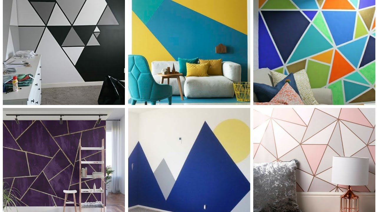 Geometric wall painting design ideas| Geometric Paint | Wall Painting Design Ideas For House