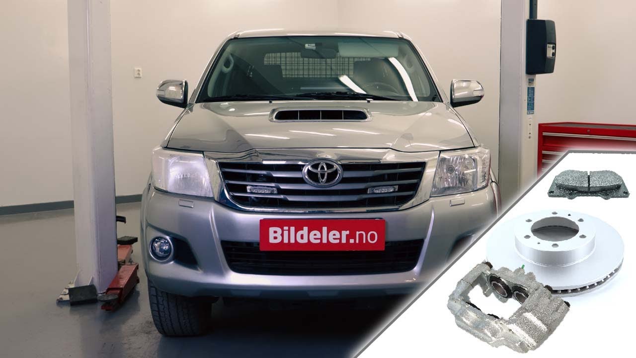 Toyota Hilux: Hvordan bytte bremseskiver, klosser og caliper foran - 2005 og nyere modeller