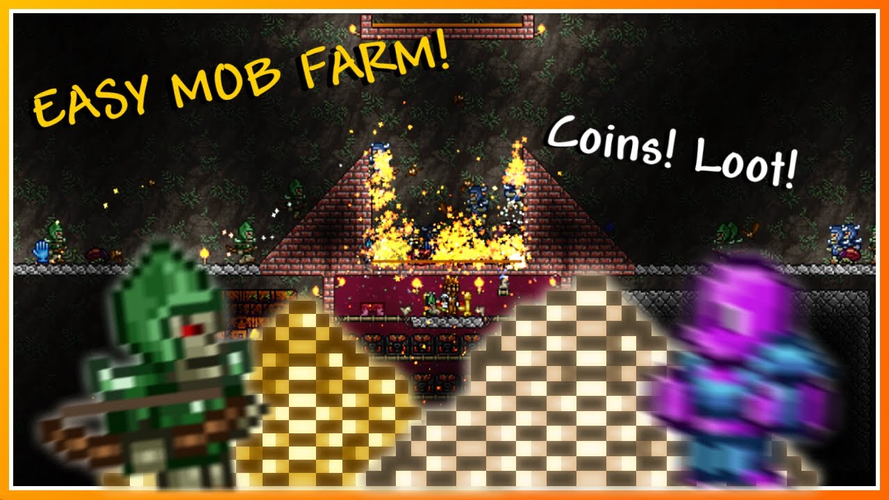 How To Make A VERY EFFICIENT Mob Farm in Terraria! (Tons of Coins and Loot!)