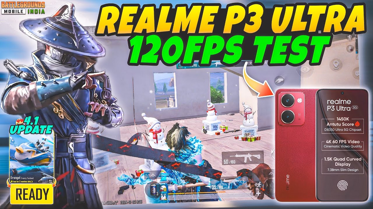🔥Realme P3 Ultra BGMI Test with Fps Meter ( Update 4.1 )