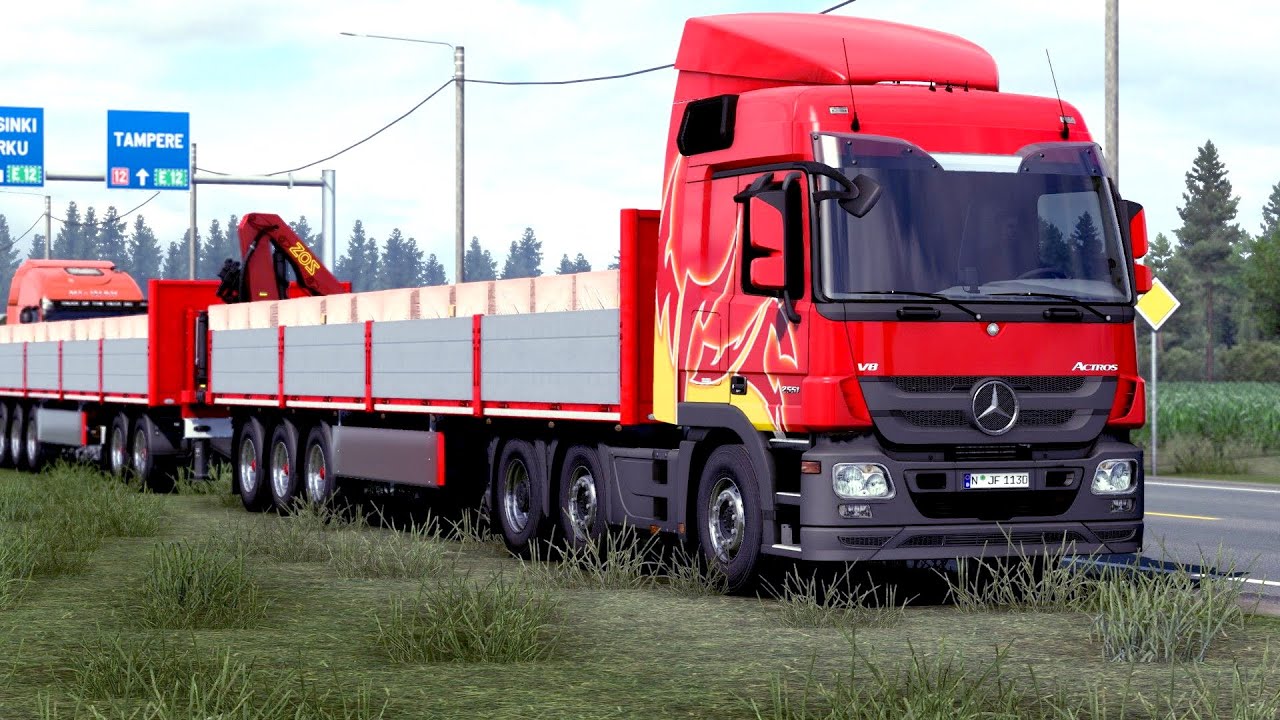 ETS 2 - Mercedes Actros Transporting Bricks from Tampere to Kouvola Part 2