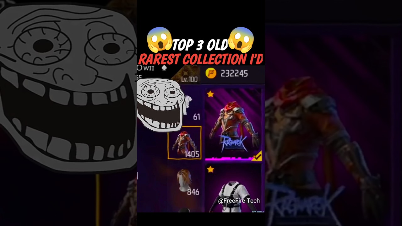 Top 3 Rarest Collection Id's In Free Fire 😱 ||#shorts #freefire #garenafreefire