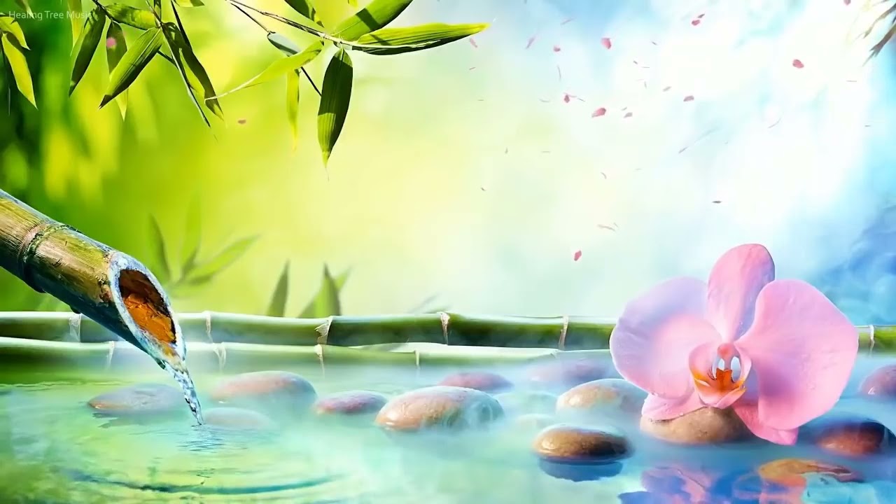 M&uacute;sica de cura- M&uacute;sica relaxante com sons da natureza- Fonte de &aacute;gua de bambu