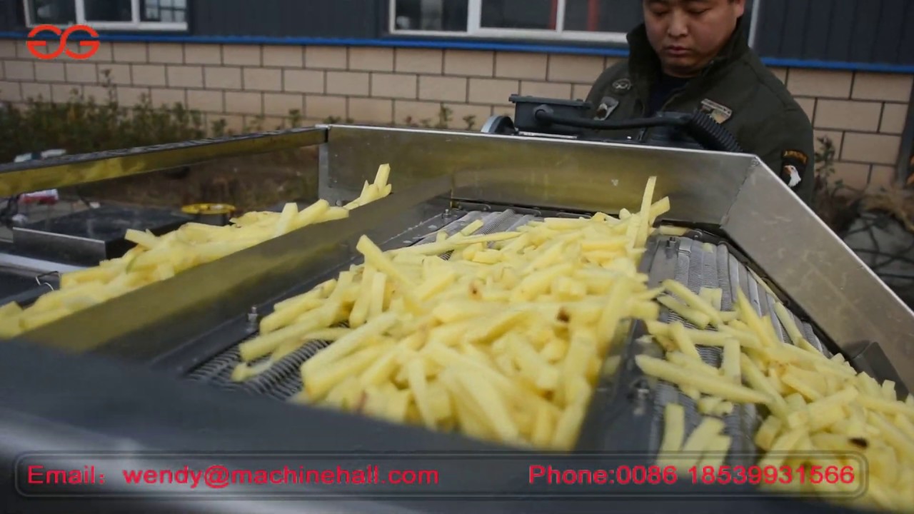Potato French Fries Cutting Washing Blanching Air Drying Machine