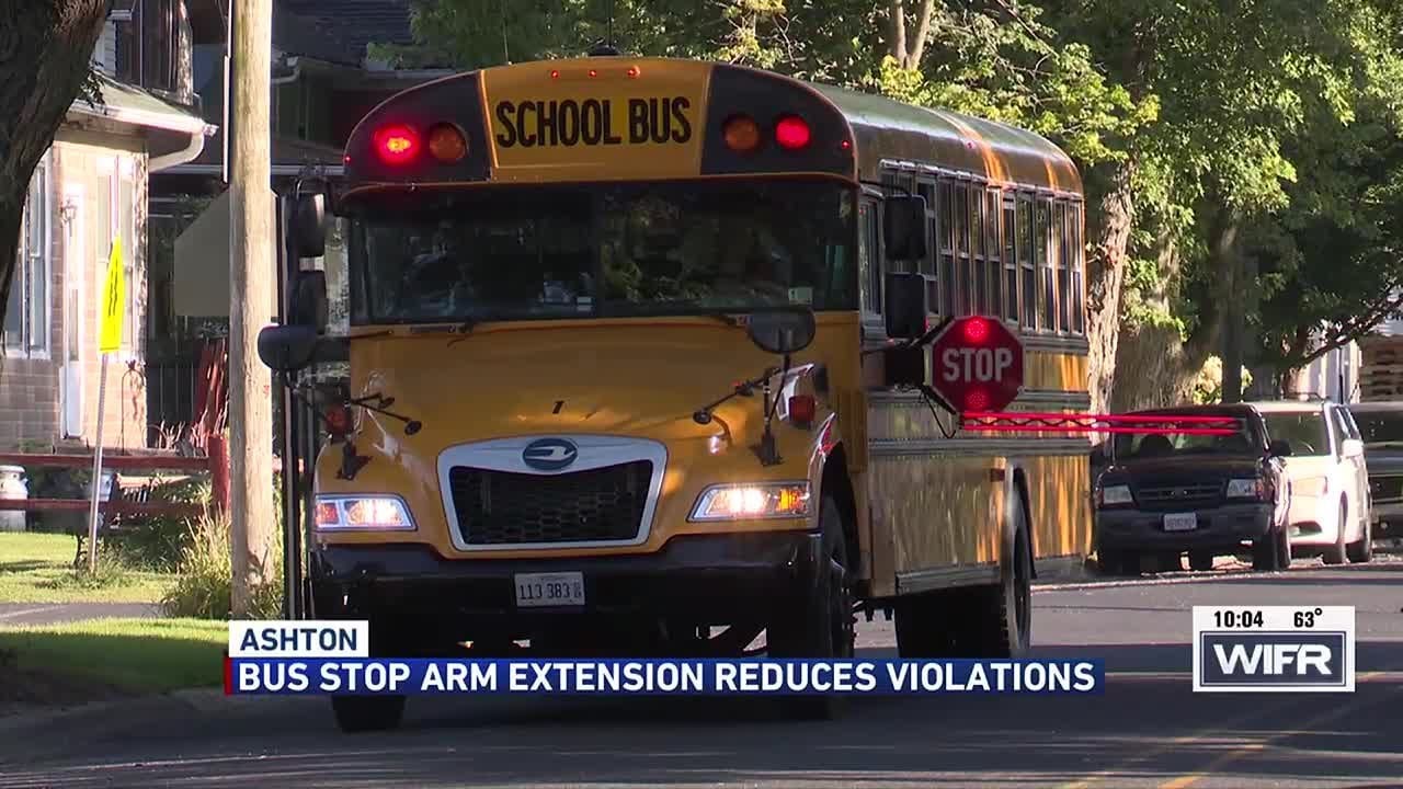 Bus stop arm extension reduces violations in Ashton-Franklin Center school district