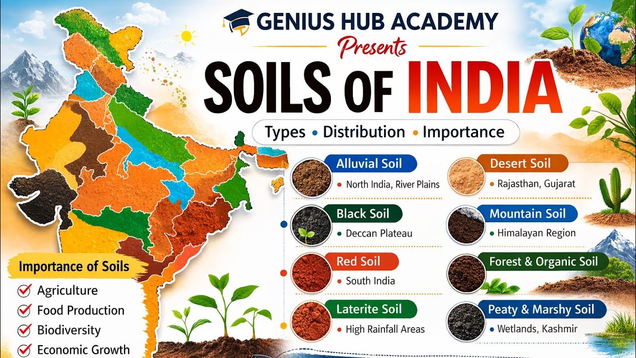🌱🌱Soils of India 🇮🇳Lec 5 | Indian Soil Types Complete Revision | TET|TGT|HP GK | Genius Hub Academy