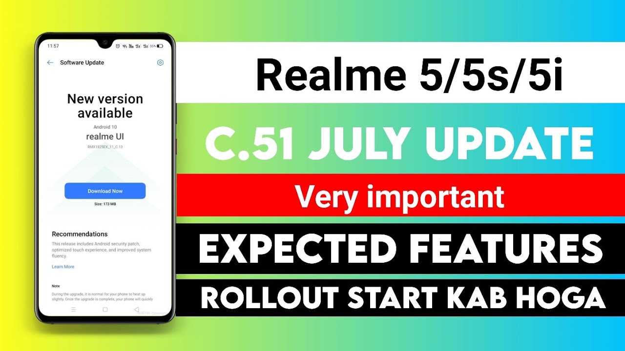 Realme 5/5s/5i C.51 July Update Expected features | Realme 5/5s july update features & Rollout date?