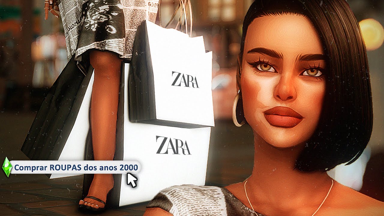 Minha sim vive nos ANOS 2000 no The Sims 4 e foi às COMPRAS (usando MUITO cc)