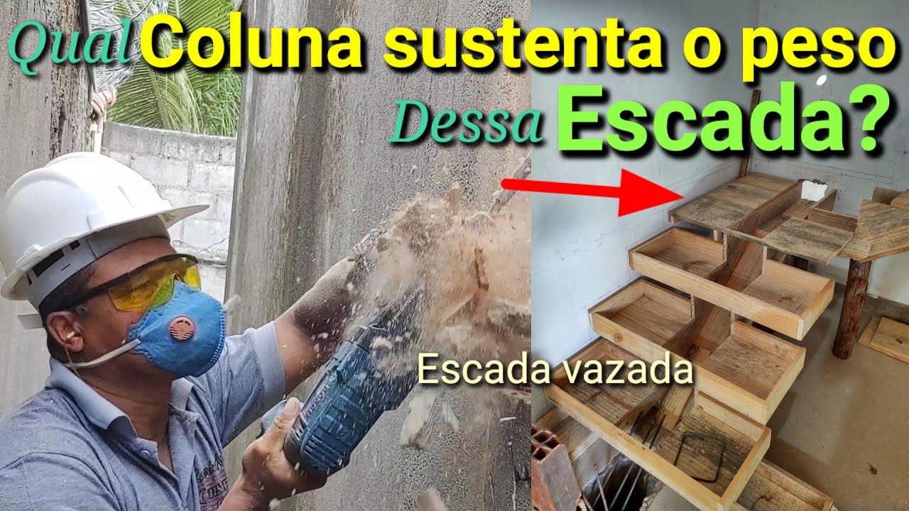 Como fazer o arranque e coluna dessa escada com viga central! 7&deg; Parte