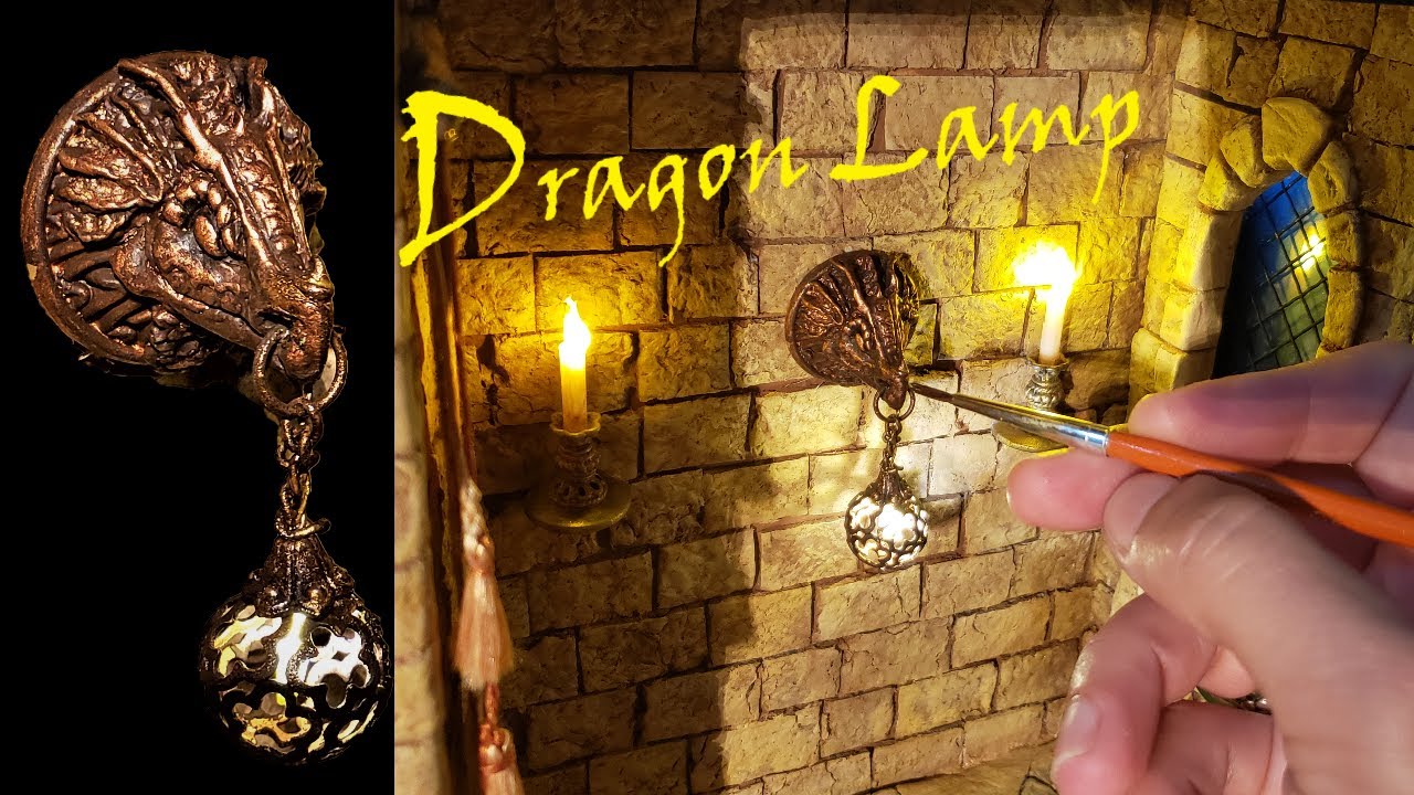 Terrain Miniature LED working Dragon Lamp DIY Farol for Medieval Castle Diorama
