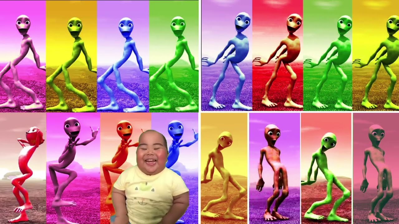 Alien Dance | Music video | Fun colours | ✅👽🪐❤️ #babycalmdown #coffindance #tileshop 