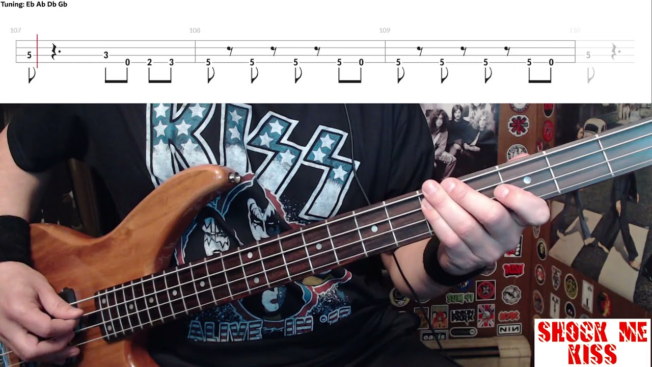 Shock Me by Kiss - Bass Cover with Tabs Play-Along