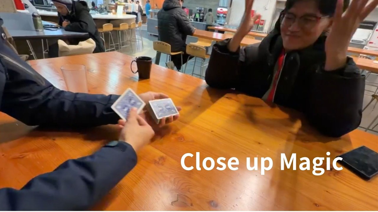 Close up magic card trick