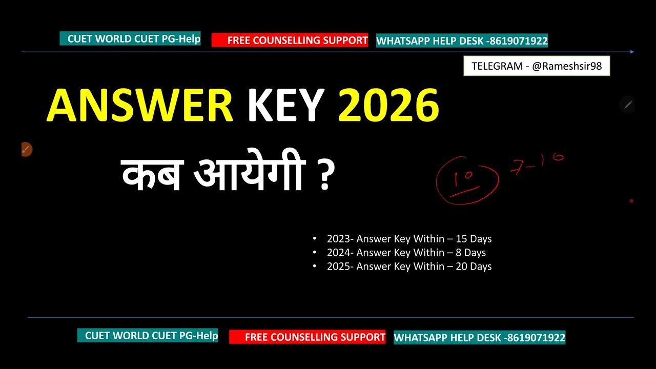 CUET PG Official Answer Key 2026 | Important Guidelines Before Answer Key