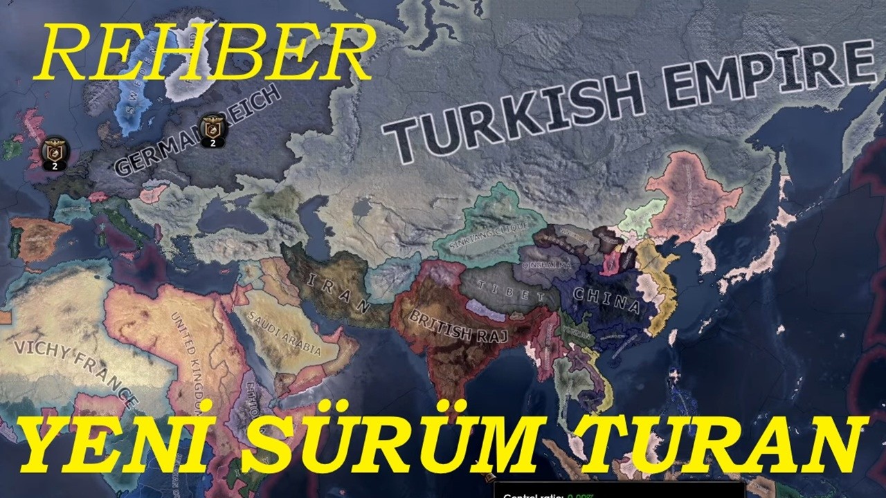 Rehber HOI4 Türkiye Yeni Güncelleme SIFIRDAN Anlatım Turan Yolları 1. Bölüm #hoi4 #heartsofiron4