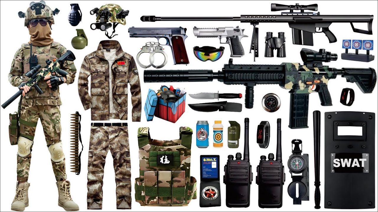 Unboxing mysterious toy box, Barrett sniper rifle, M416 assault rifle, revolver, Desert Eagle