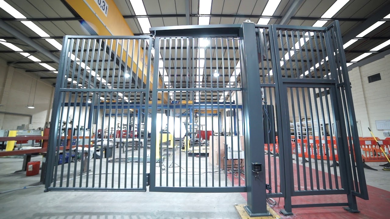 Trackless Bi-Folding Gate & Pedestrian Gate