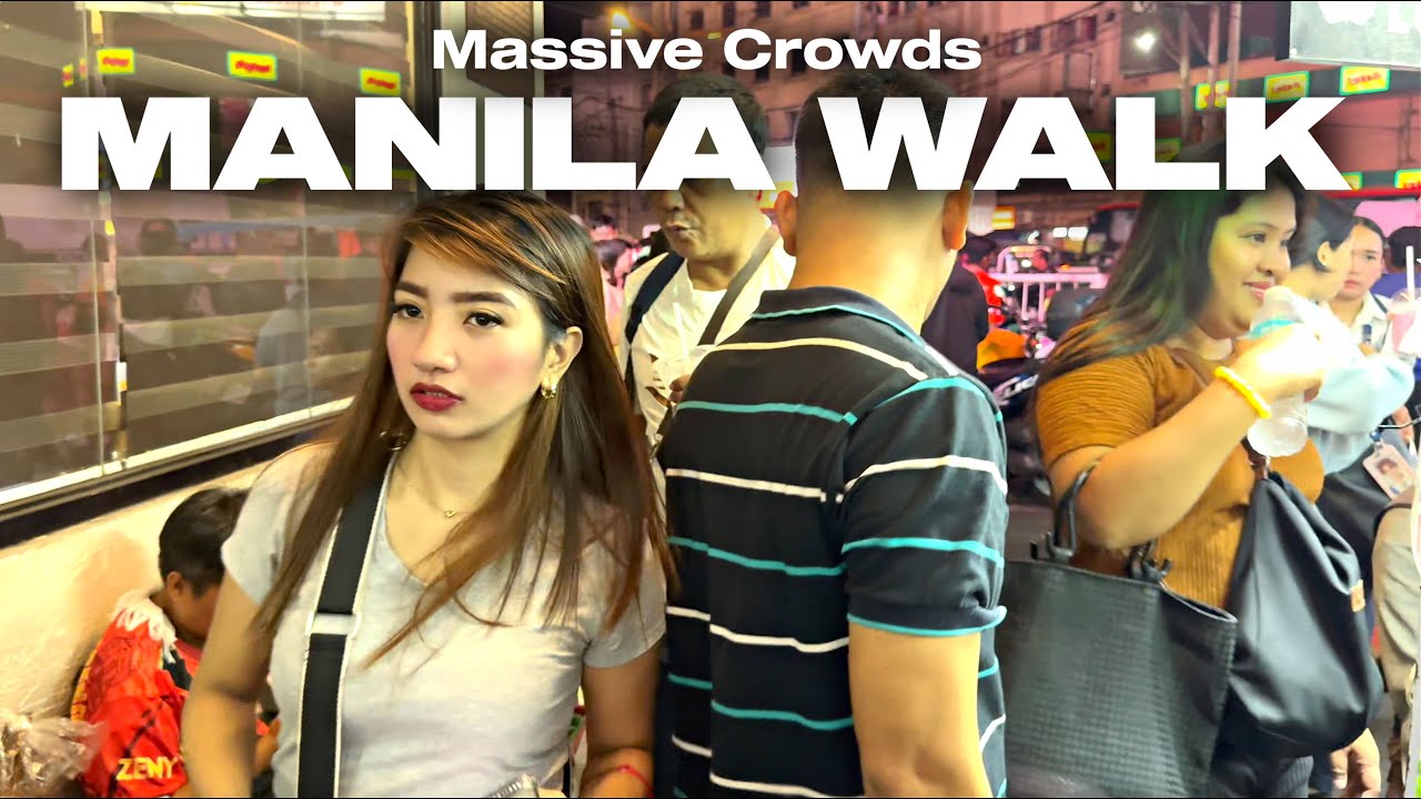 Hot and Steamy Evening Walk in Manila Philippines [4K HDR]