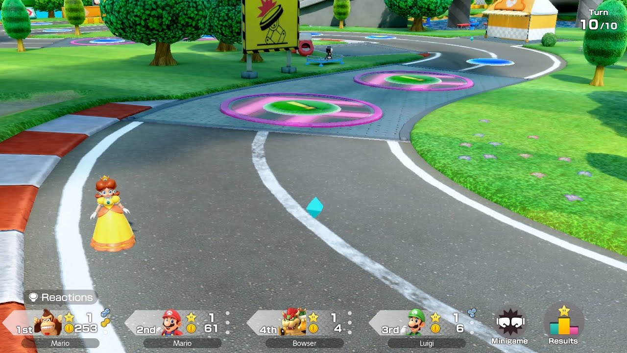 Super Mario Party Jamboree #191 Roll 'em Raceway Donkey Kong vs Mario vs Luigi vs Bowser
