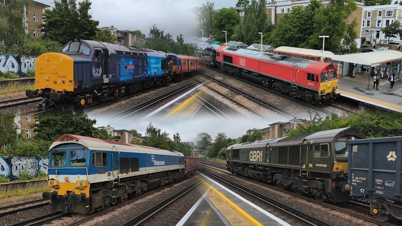 Trains at Kensington Olympia on 2/7/2025. More 37 drags and tons of aggregates