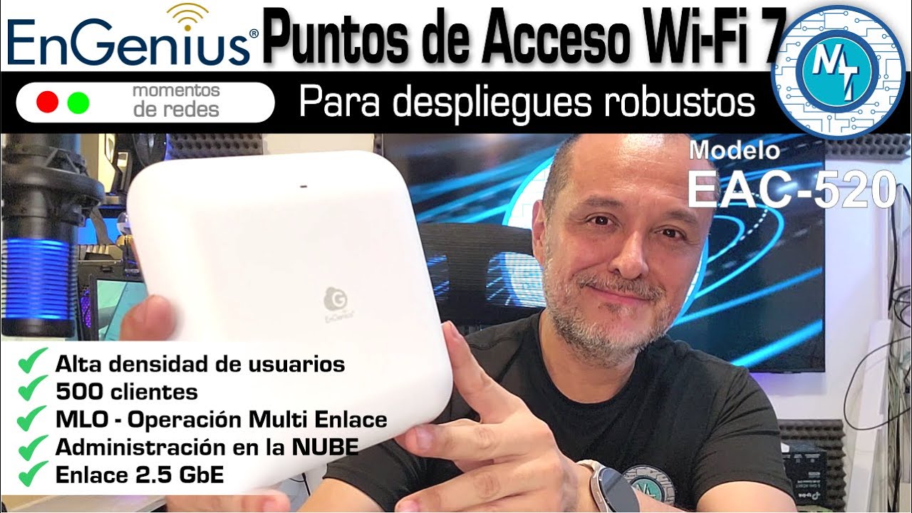 Potentes Puntos de Acceso WiFi 7de gestión en la Nube EnGenius ECW520, alta convergencia de usuarios