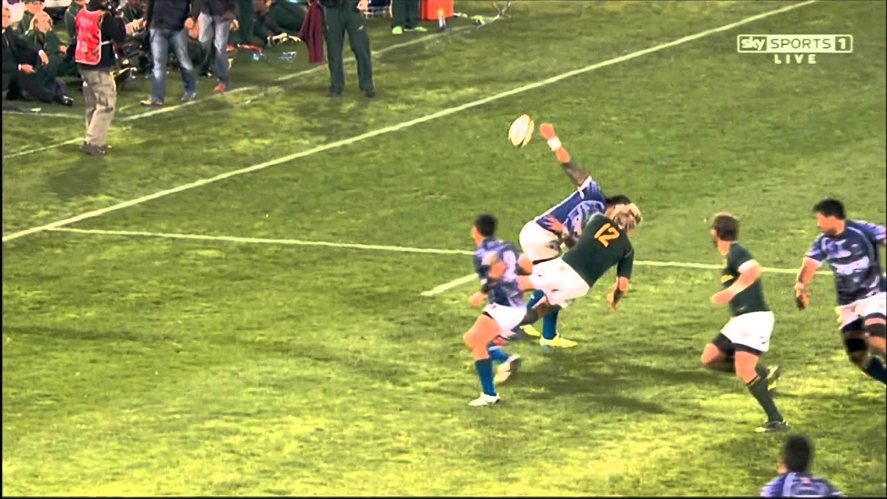 Alesana Tuilagi RED CARD hit on Jean De Villiers!!!