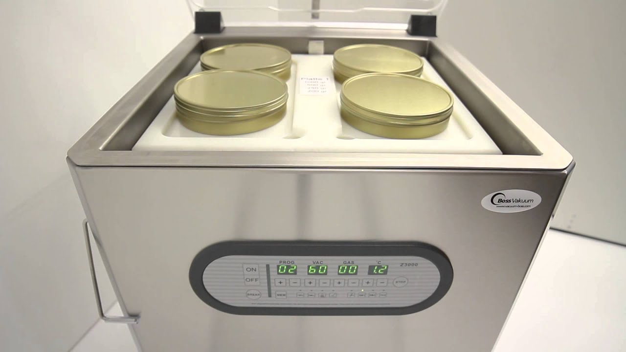 Vacuum packaging machine for tins by Boss Vakuum