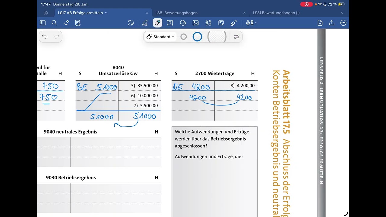 LS17 AB17.5 Abschluss der Erfolgskonten