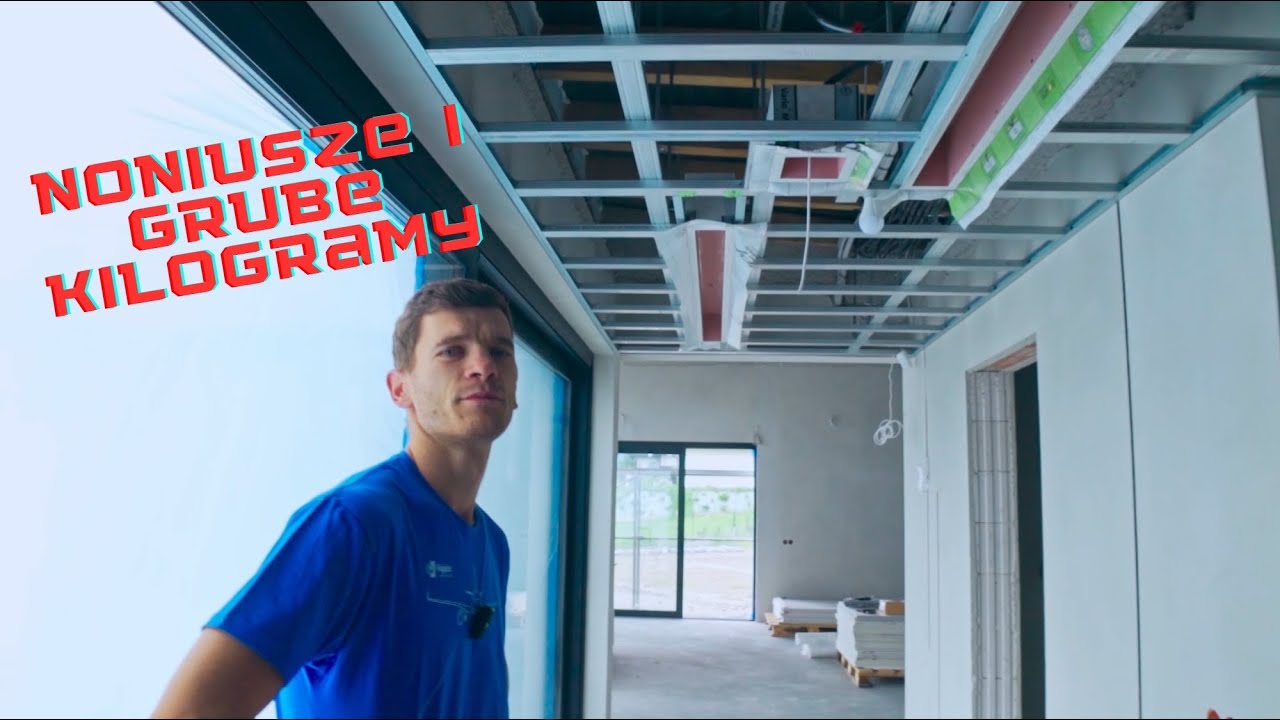 Gruba zabudowa! - Sufit podwieszany krzyżowy pod zasyp celulozy. #rigips
