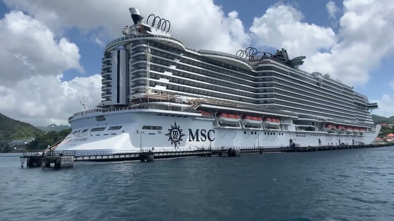 Круизный лайнер MSC Seaside в порту Сент-Джорджес, Гренада. Прогуляйтесь по внешней стороне. @msc...