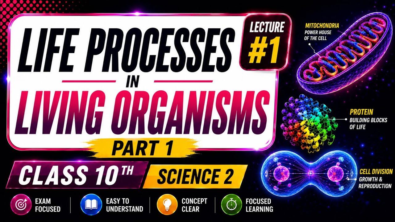 Life Processes in Living Organisms Part - 1 | Lecture -1 | Class 10 Biology | Maharashtra Board