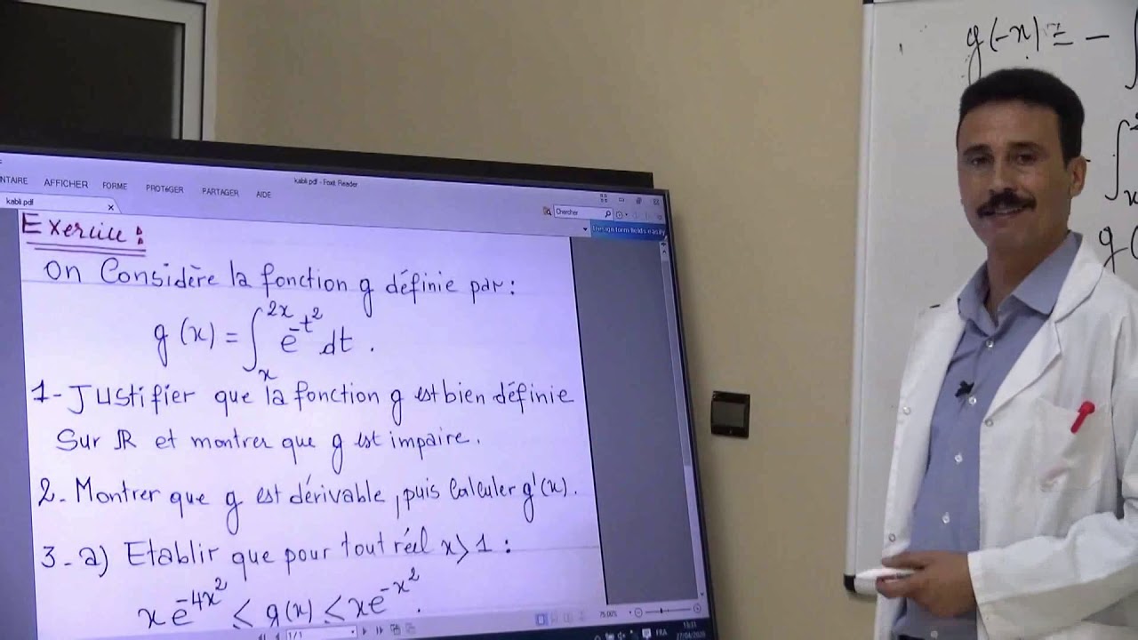 2BAC biof SM maths  étude d'une fonction définie par une integrale