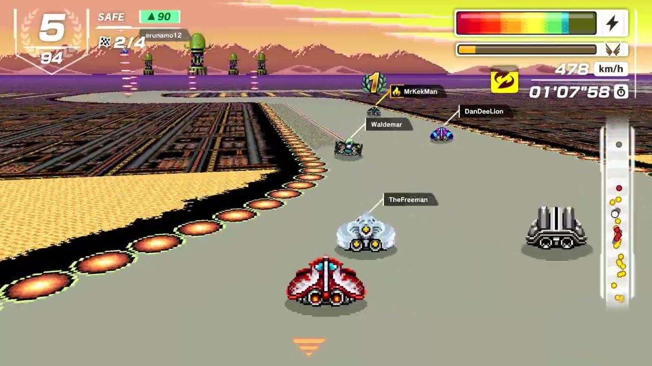 F-Zero 99 - Sand Town using good skyway spot with Stingray