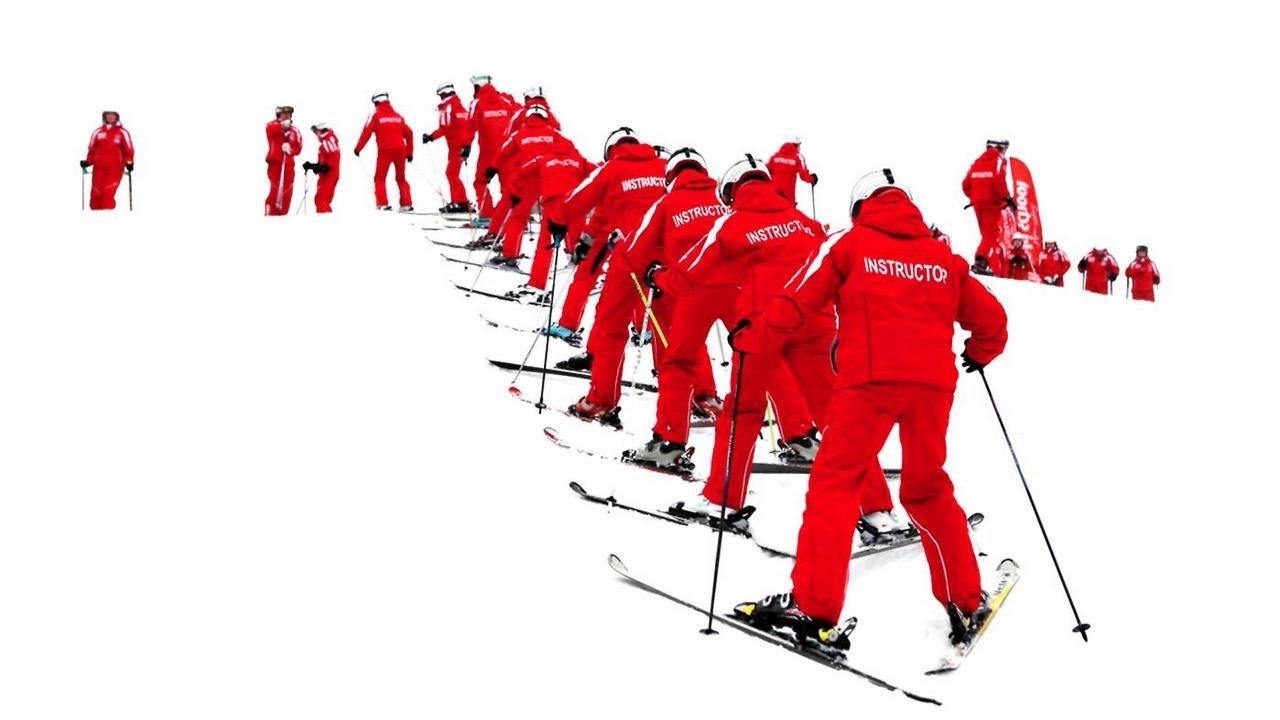 Watch, learn and do. Ski instructor