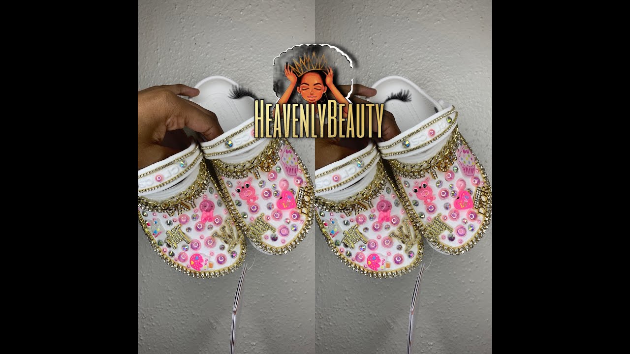 DIY BLING: CUSTOM CROCS l *NO TALKING* l MINI - TUTORIAL |  #HEAVENLYBEAUTY