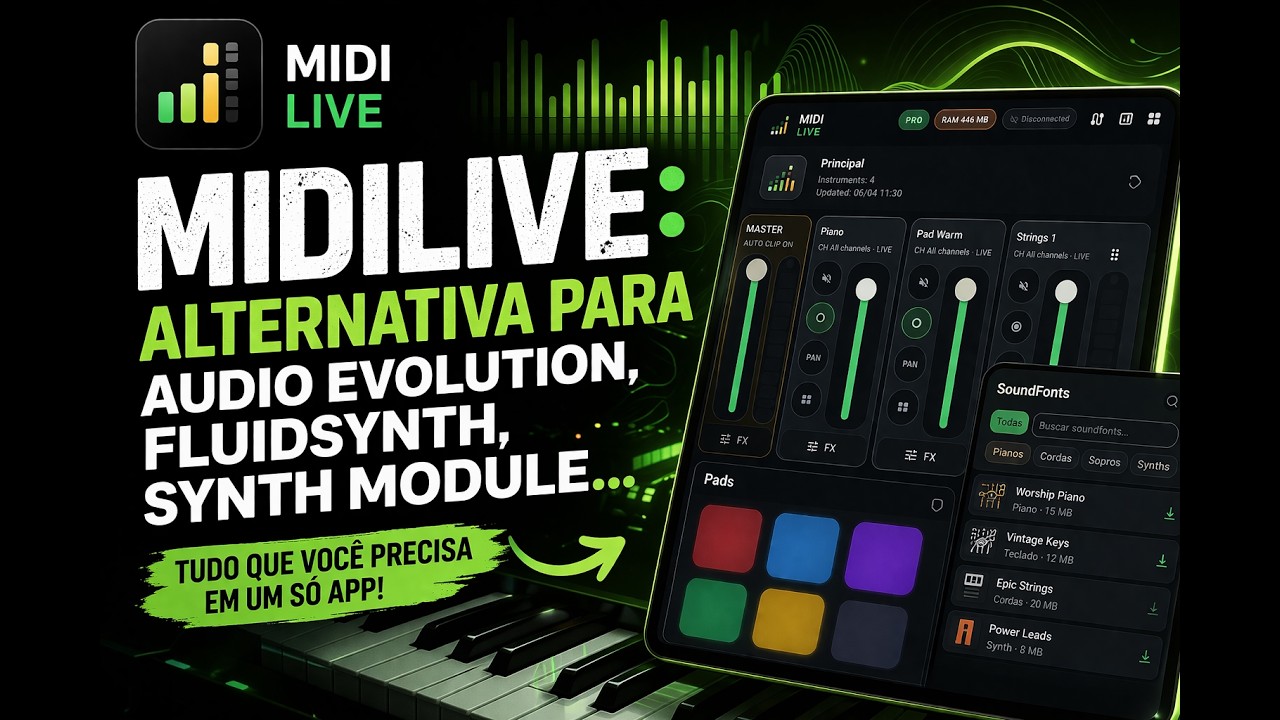MIDILIVE: alternativa para Audio Evolution, FluidSynth e Synth Module