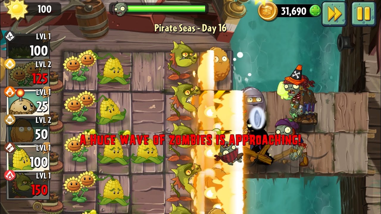 Plants vs Zombies 2 | Pirate Seas Day 16 Gameplay 🏴‍☠️🌊 (Full Level)