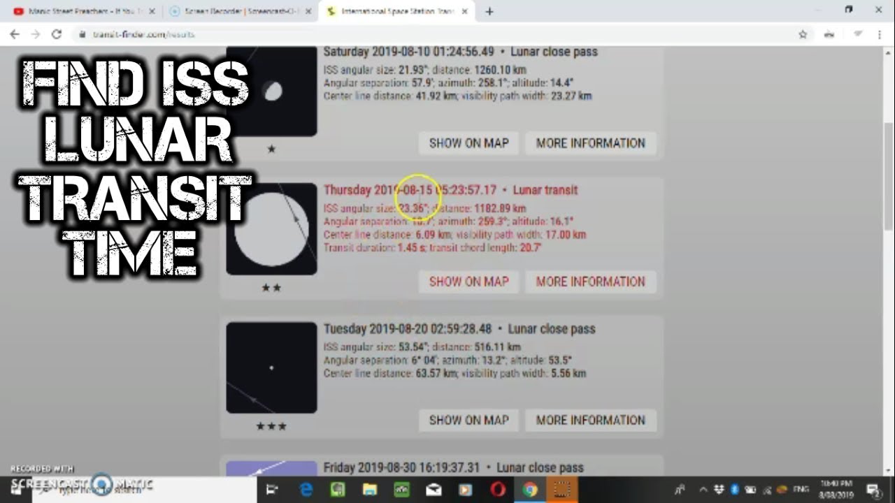 How To Find ISS Lunar Transit Time And Date For Your Location