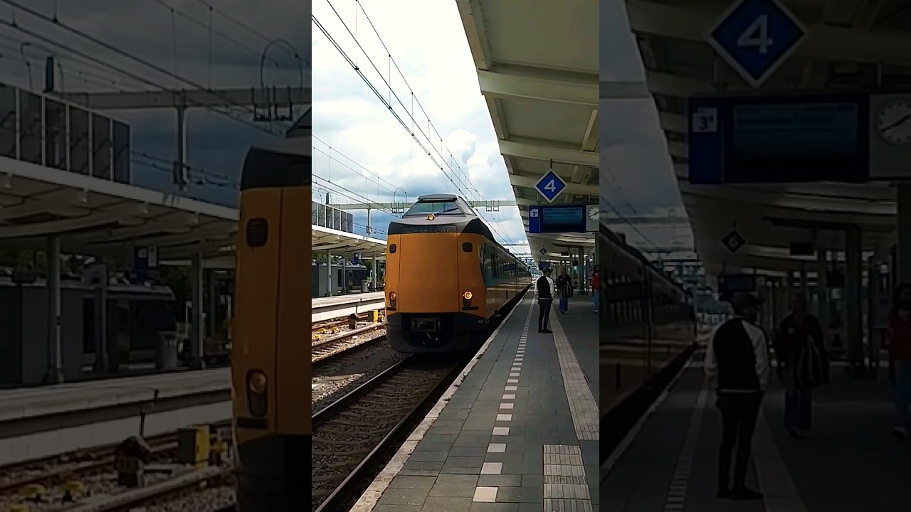 Treinen op station Zwolle. ICMm komt met piepende remmen binnen!